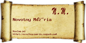 Novotny Mária névjegykártya